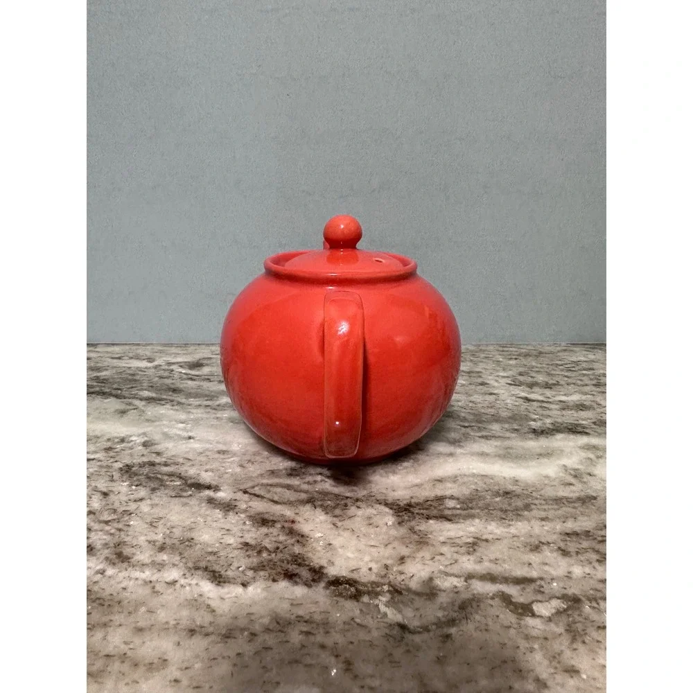 Pristine England Red Ceramic Teapot Glossy Stoneware Made‎ in England